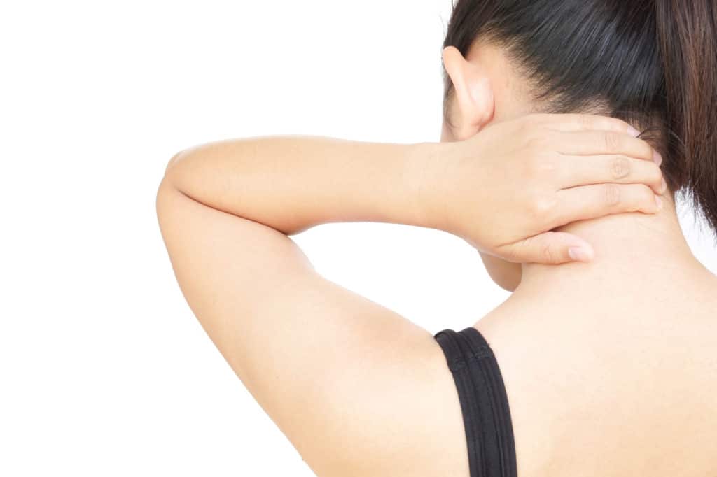 woman with neck pain woman with neck pain